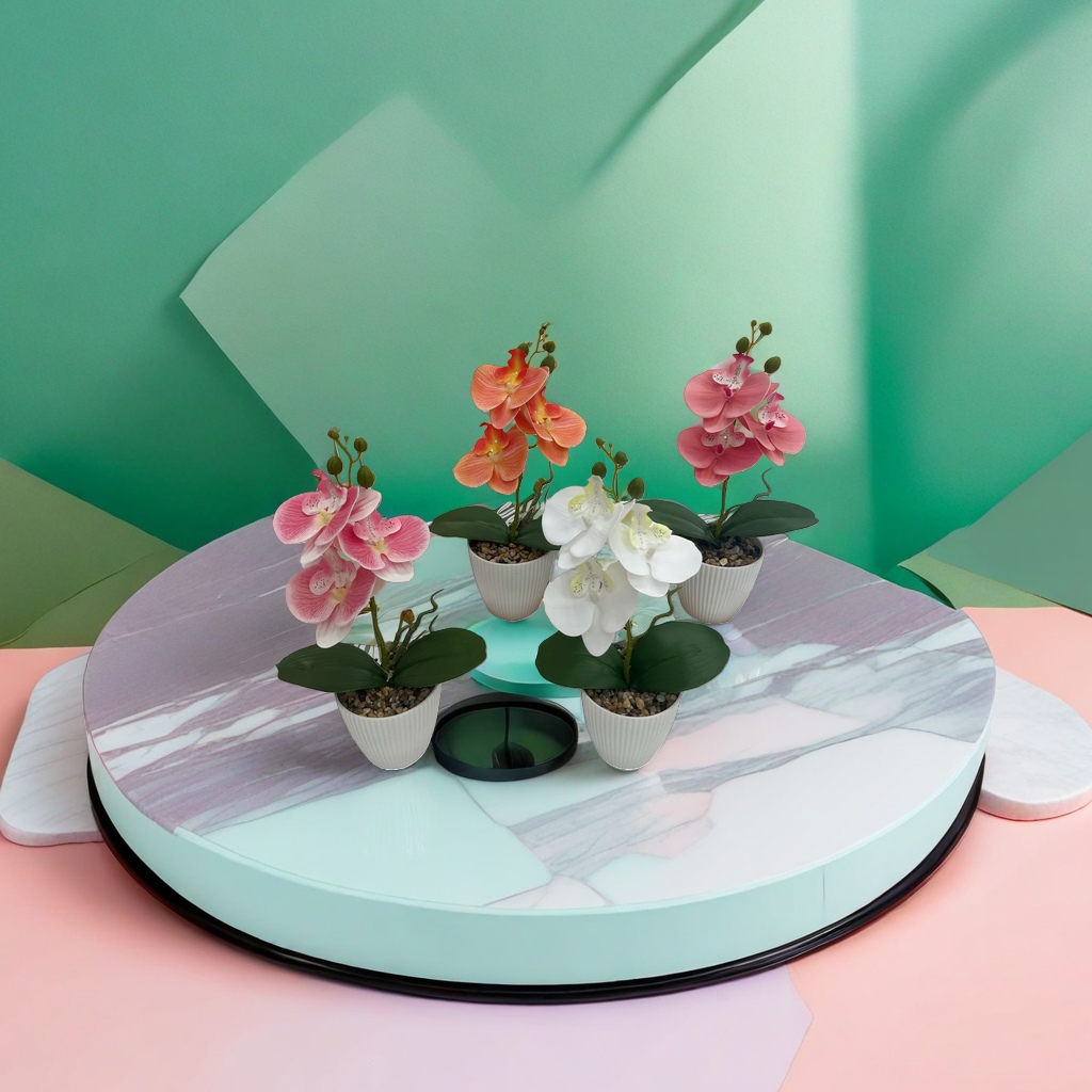 Artificial orchid potted plants for indoor decoration, artificial flowers and green plant ornaments, beautification of living rooms, bedrooms and balconies