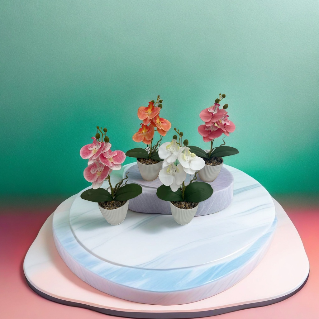 Artificial orchid potted plants for indoor decoration, artificial flowers and green plant ornaments, beautification of living rooms, bedrooms and balconies details Picture