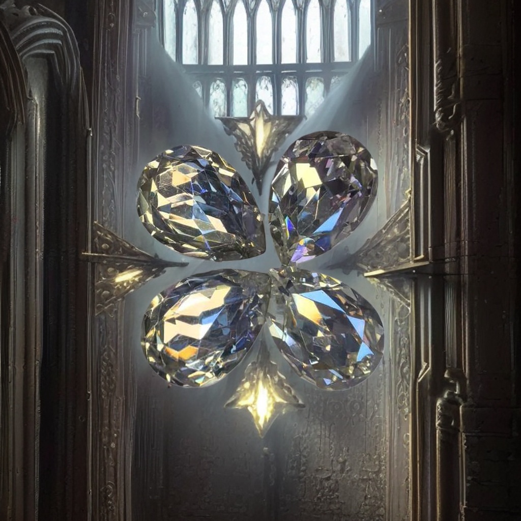 Crystal four-leaf clover-shaped decorative items, crystal ornaments, home accessories details Picture