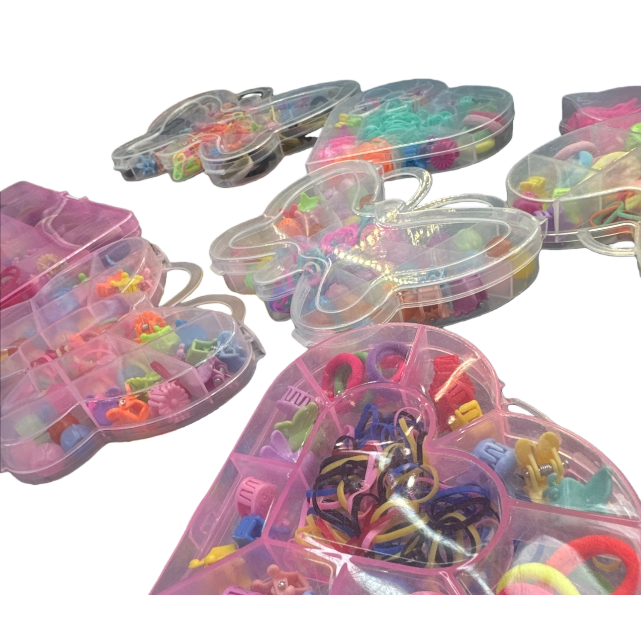 Colorful hair accessory storage box, multi-functional compartment-organized box, portable dressing table storage wonder Item Picture
