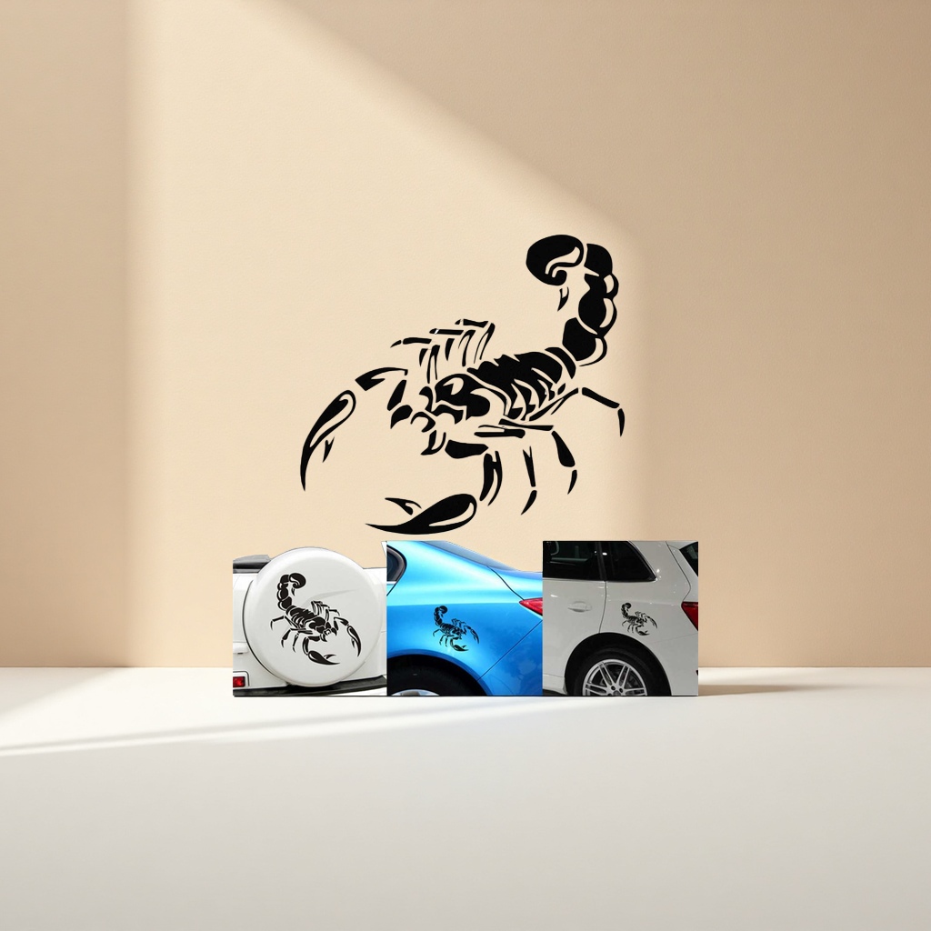 Black scorpion pattern stickers, scorpion stickers, cool and personalized decorative stickers details Picture