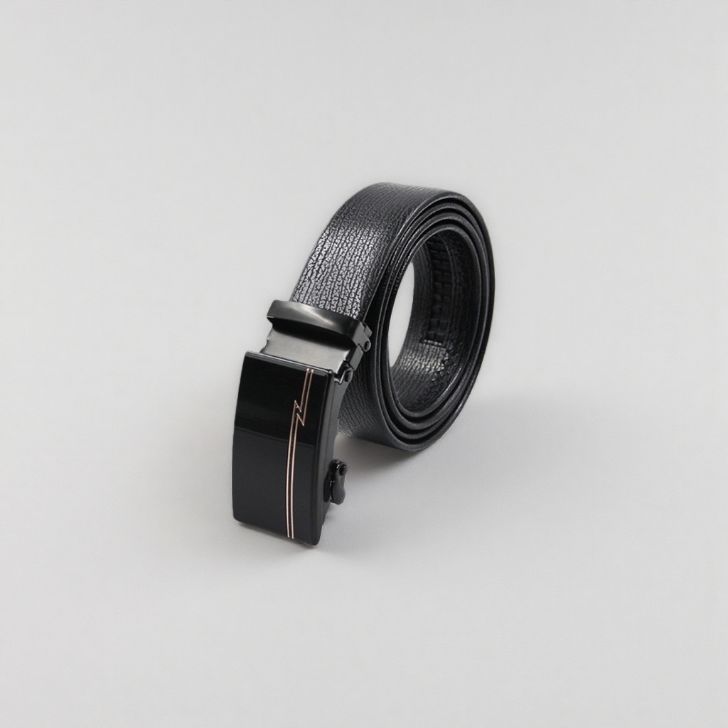 Black leather belt men's business casual belt, 3.5cm wide adjustable Specification image