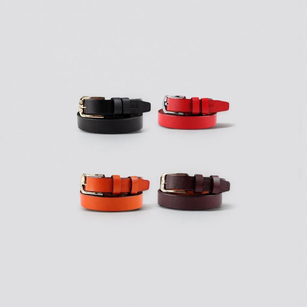 Leather men's self-locking belt, 3.5cm wide, available in black and brown Application Scenario