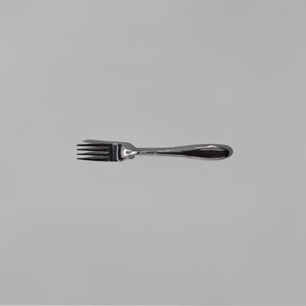 Stainless steel table fork with a metallic texture and anti-slip handle, a home-use Western table fork details Picture