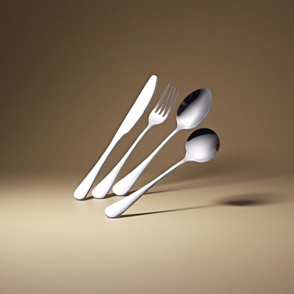 Stainless steel tableware set, three-piece knife, fork and spoon set, home, portable, travel, simple style Application Scenario