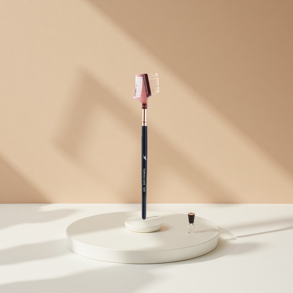 A double-sided brush head design eyebrow comb is a tool for shaping and combing the eyebrow area