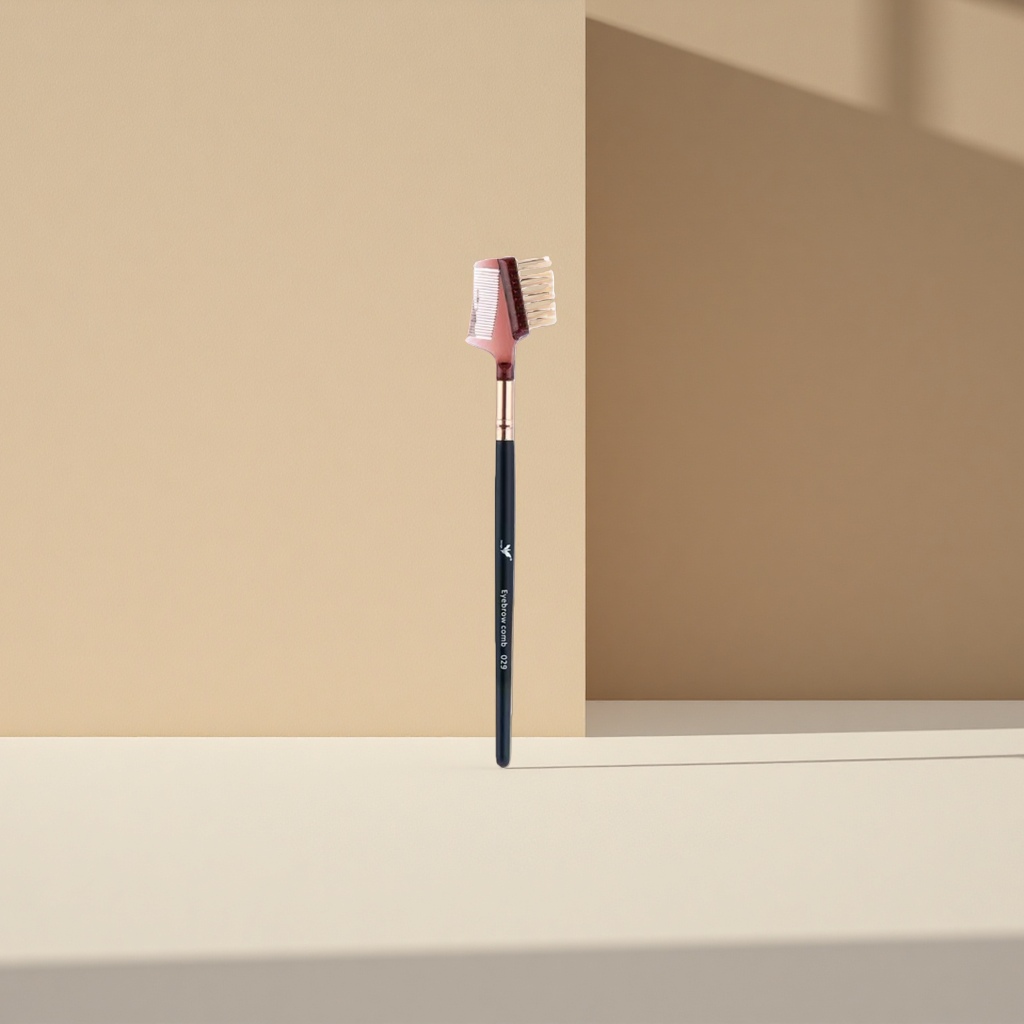 A double-sided brush head design eyebrow comb is a tool for shaping and combing the eyebrow area Specification image