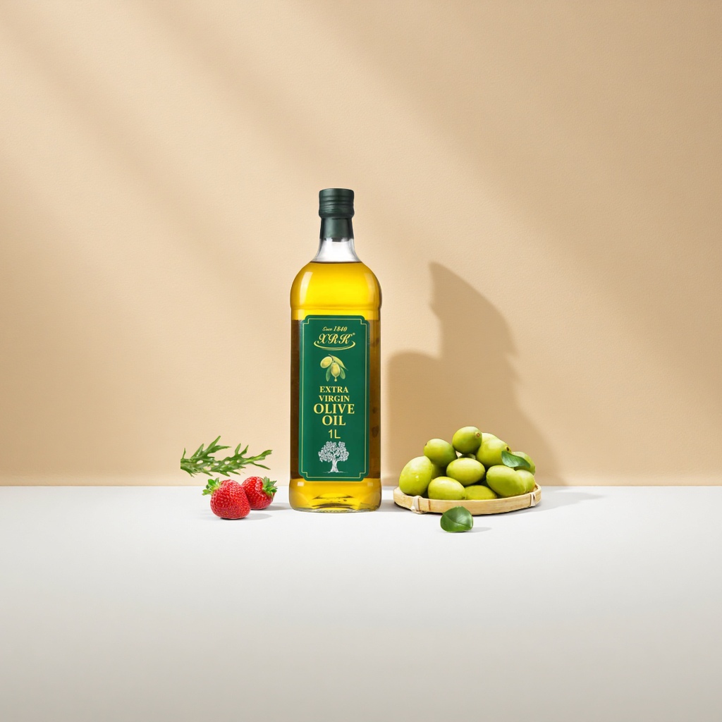Olive oil bottle, extra virgin olive oil 500ml, Mediterranean-style healthy cooking details Picture