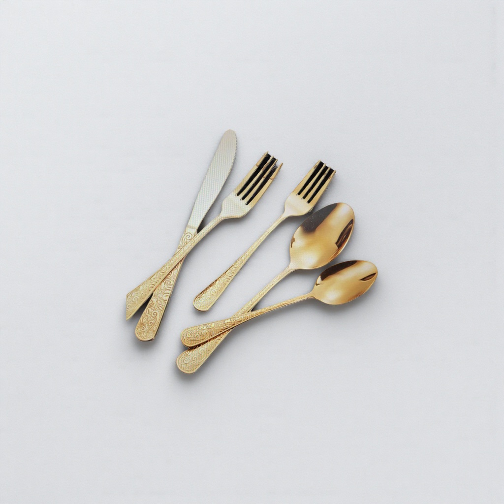 Oro vajilla set cuchillo tenedor cuchara 3pcs set acero inoxidable hogar vajilla occidental