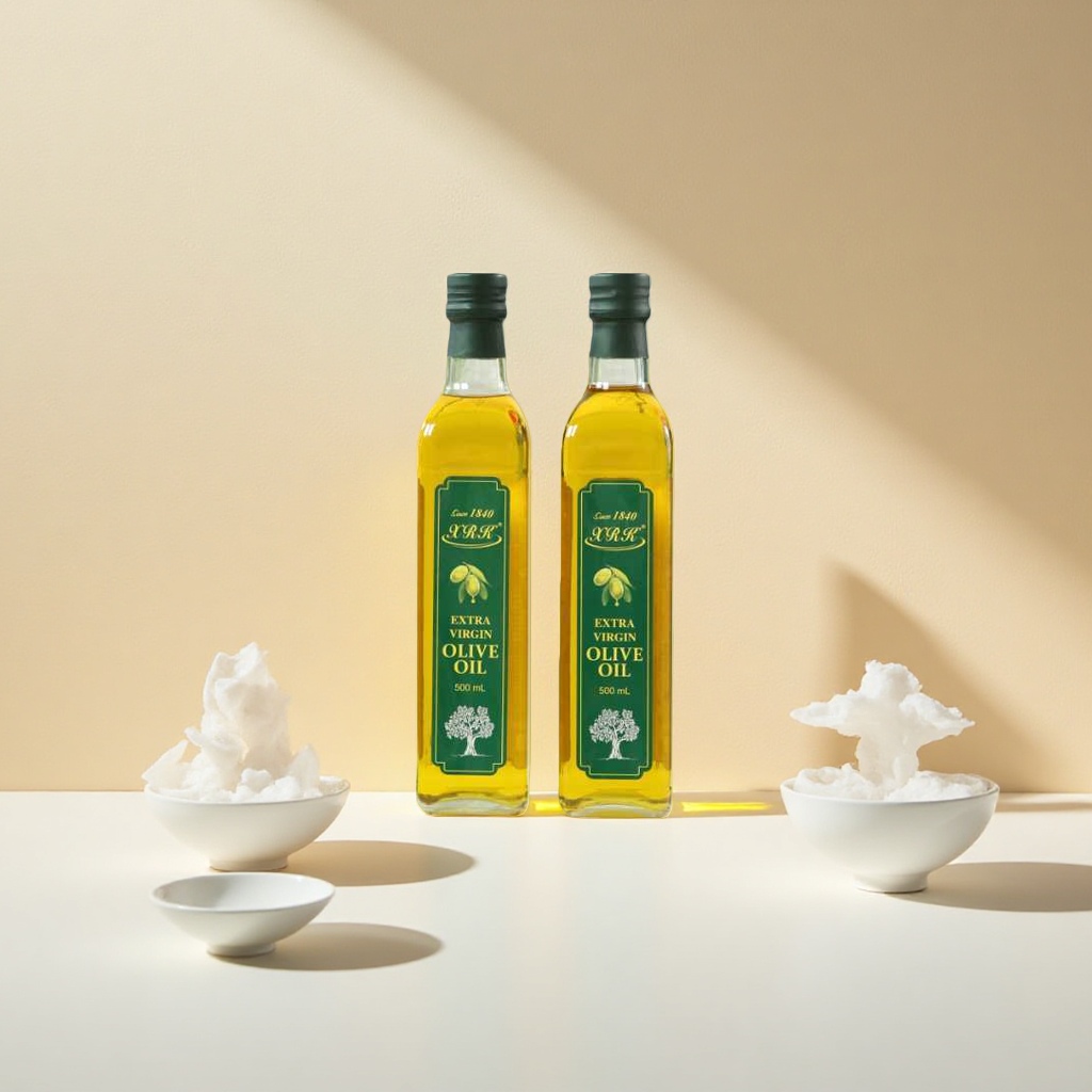 Two bottles of imported XRK extra virgin olive oil for Mediterranean-style cold dishes and cooking Specification image