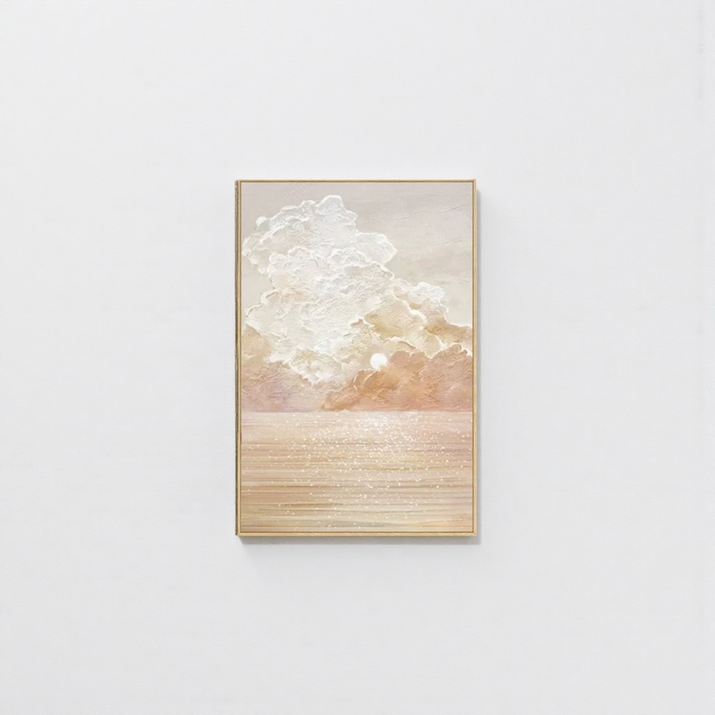 云彩海景装饰画 客厅卧室挂画 油画布艺抽象风景画