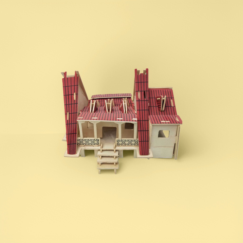 木制建筑模型DIY拼装玩具创意家居装饰摆件细节图