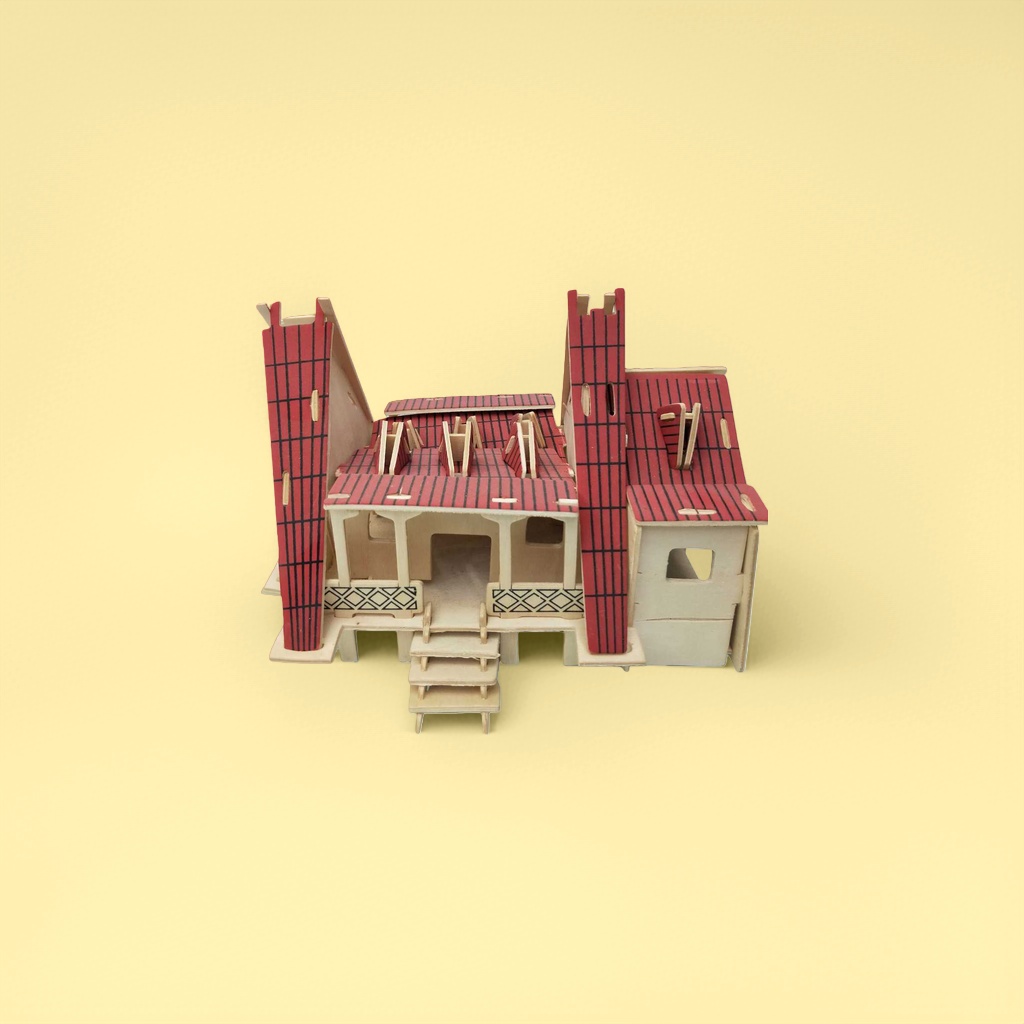 木制建筑模型DIY拼装玩具创意家居装饰摆件产品图