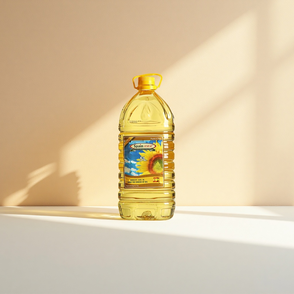 Bottled sunflower seed oil is a healthy and non-GMO edible oil for home kitchen cooking details Picture