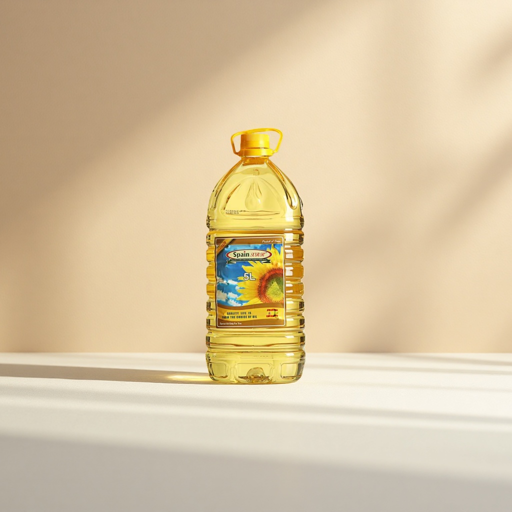 Bottled sunflower seed oil is a healthy and non-GMO edible oil for home kitchen cooking Specification image