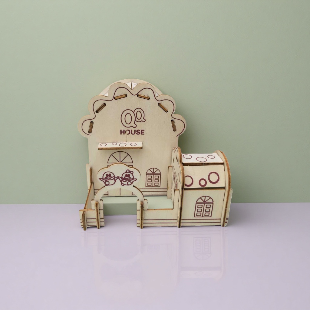 QQ HOUSE木质拼装房屋模型创意益智DIY玩具产品图