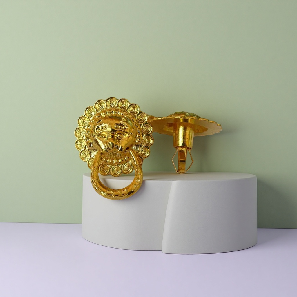 Anillo de puerta de cabeza de león de oro puerta vintage de cobre accesorios decorativos para el hogar patio decoración de puerta de estilo chino Specification image