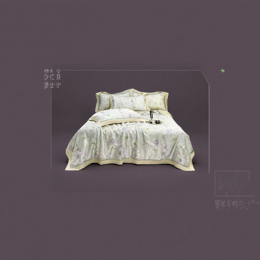 Four-piece bedding set, pure cotton bedding set, including duvet cover, pillowcase and bed sheet details Picture