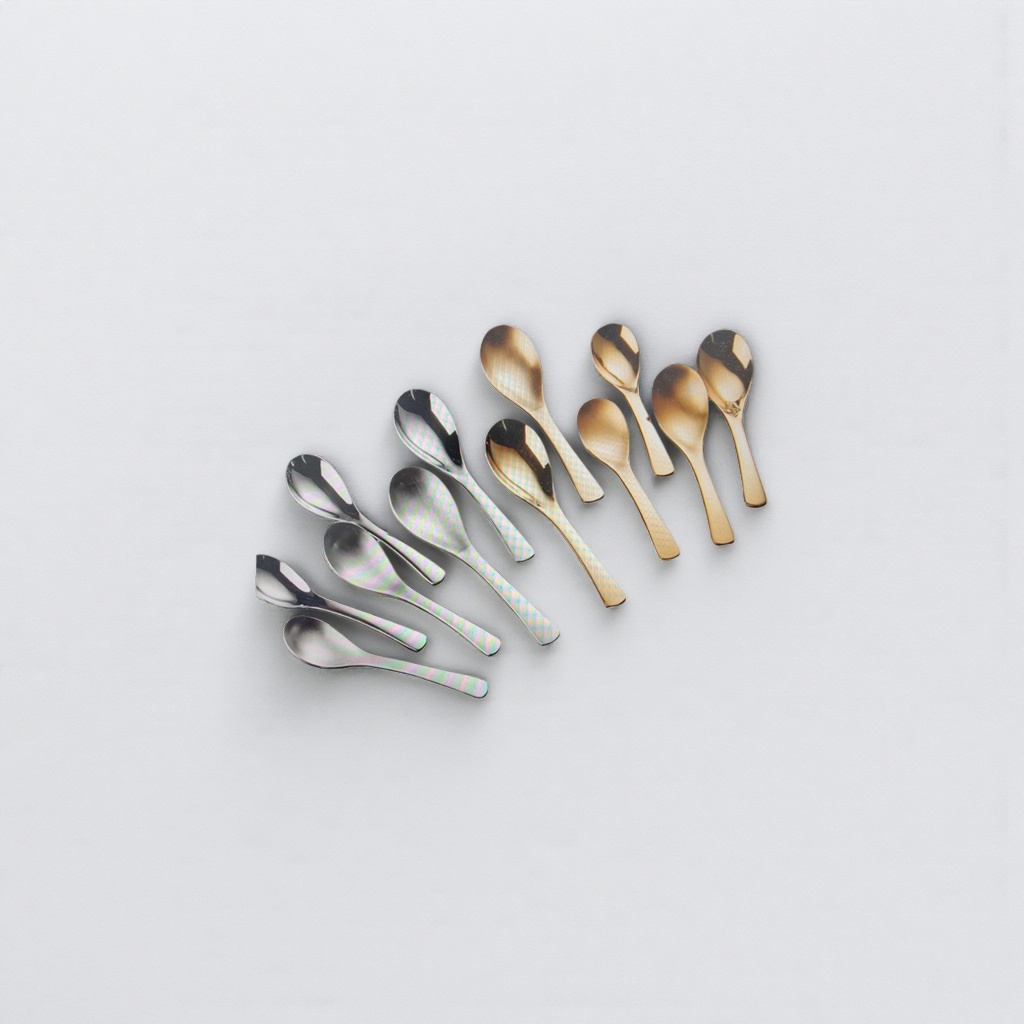 Stainless steel metal spoons, household thickened dining spoons, coffee spoons, tea spoons and dessert spoons