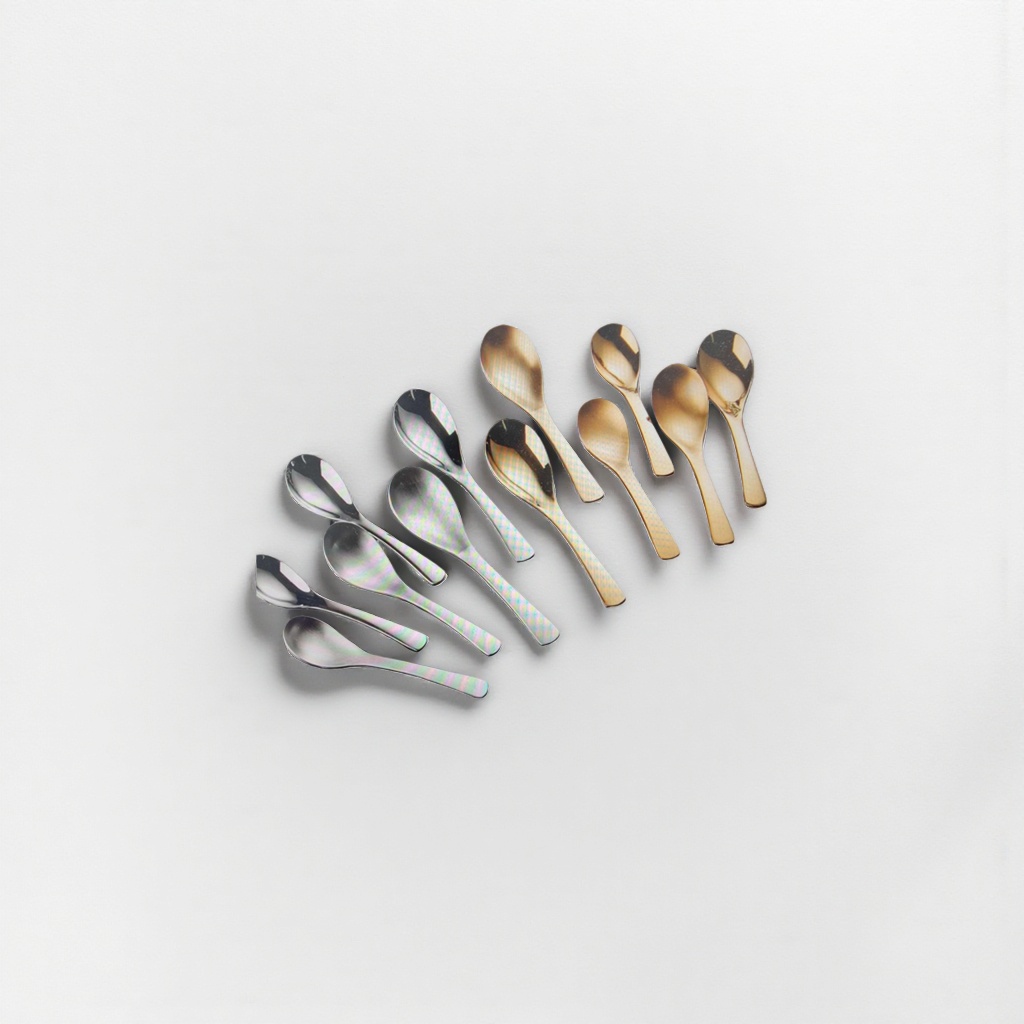 Stainless steel metal spoons, household thickened dining spoons, coffee spoons, tea spoons and dessert spoons details Picture
