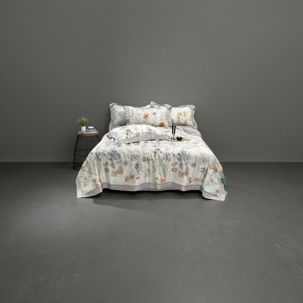 Huasong Pure Cotton printed Bedding Set: Four-piece Quilt cover, bed sheet, Pillowcase Specification image