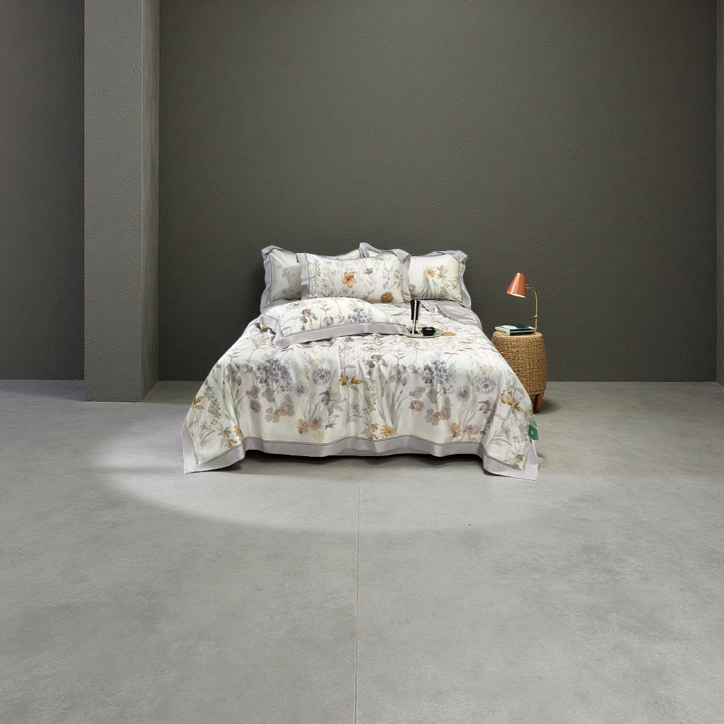 Huasong Pure Cotton printed Bedding Set: Four-piece Quilt cover, bed sheet, Pillowcase