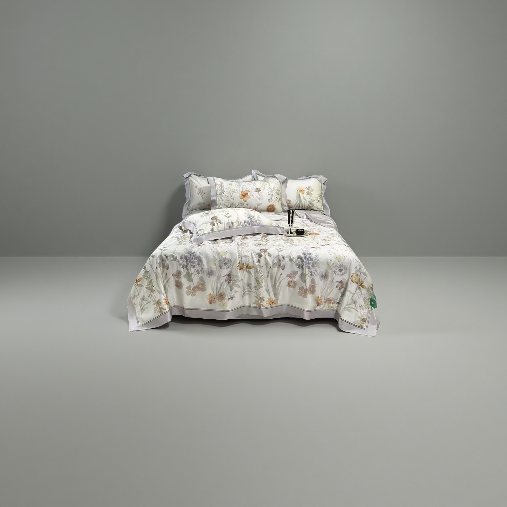 Huasong Pure Cotton printed Bedding Set: Four-piece Quilt cover, bed sheet, Pillowcase details Picture