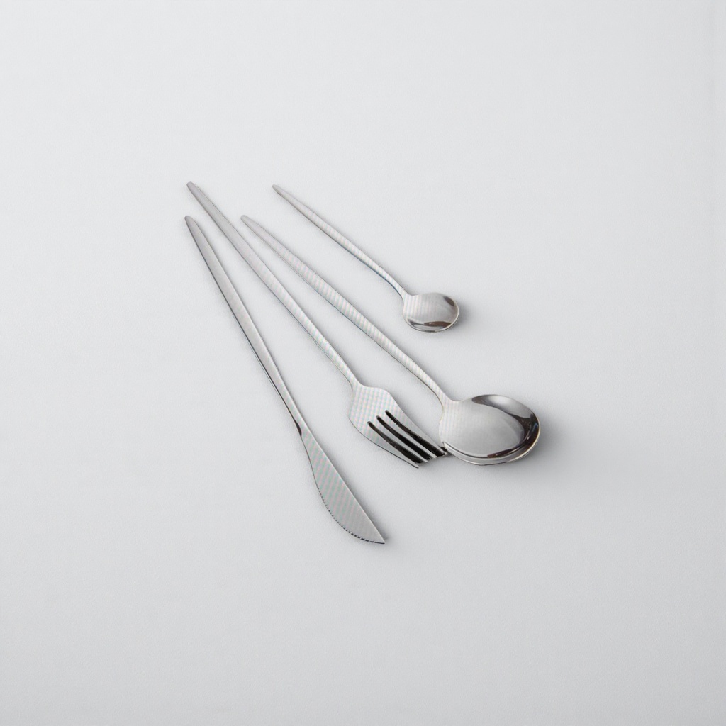 Stainless steel knife, fork and spoon set, three-piece tableware set, durable and rust-proof, household Western dining supplies Specification image
