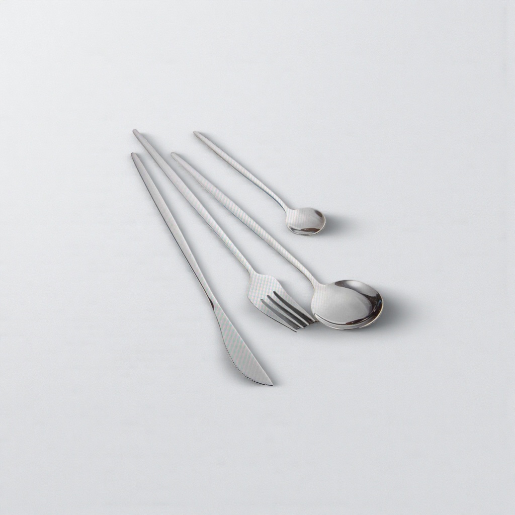 Stainless steel knife, fork and spoon set, three-piece tableware set, durable and rust-proof, household Western dining supplies