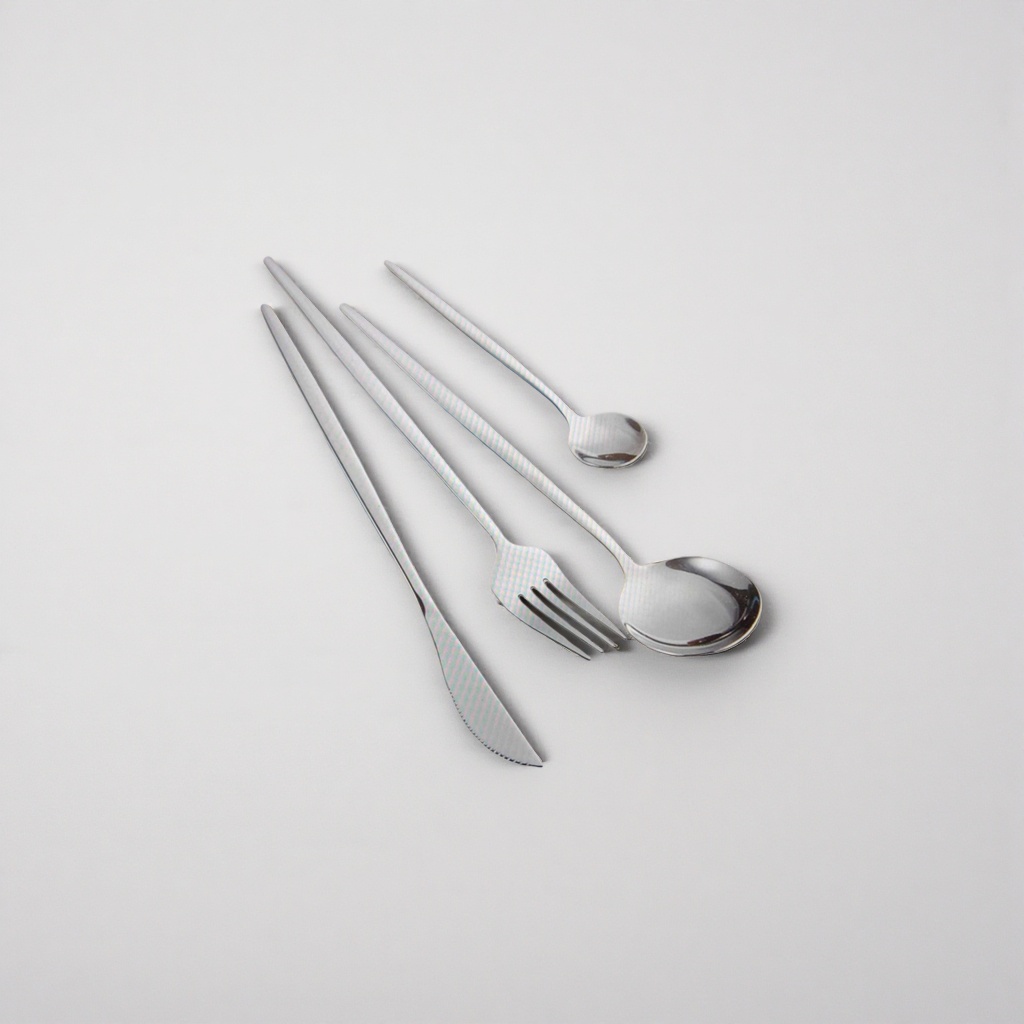 Stainless steel knife, fork and spoon set, three-piece tableware set, durable and rust-proof, household Western dining supplies details Picture