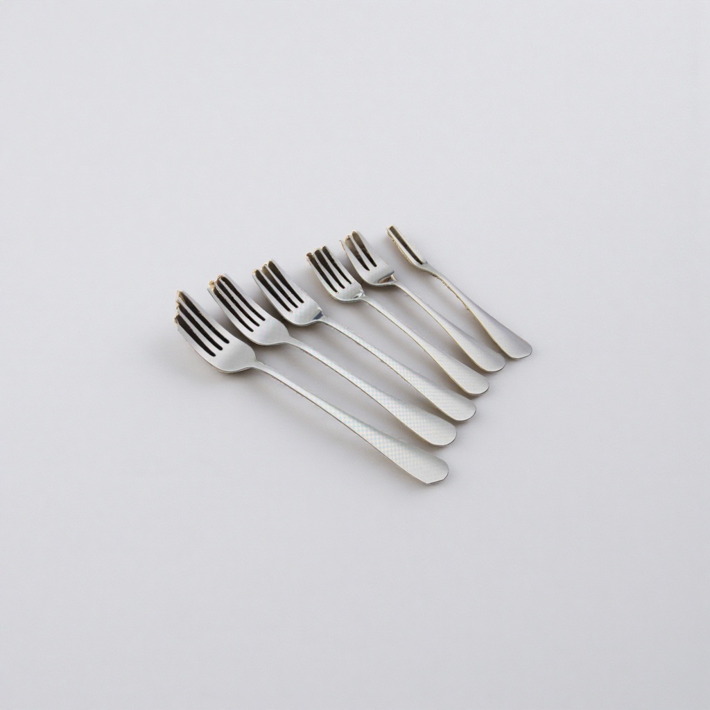 Silver fork, stainless steel fork, household Western-style fork, high appearance level tableware set Specification image