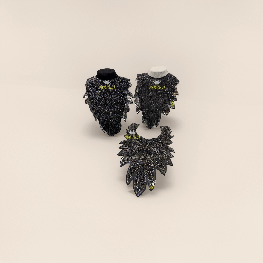 Black sequined decorative collar accessory is a fashionable and versatile women's collar accessory details Picture