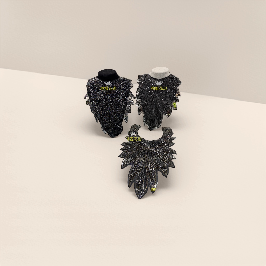 Black sequined decorative collar accessory is a fashionable and versatile women's collar accessory Application Scenario