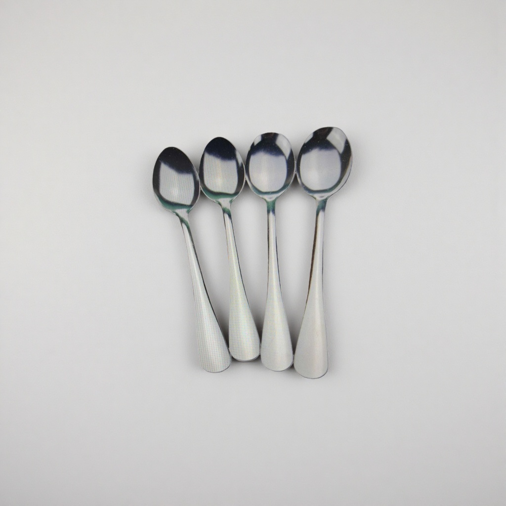 Four metal spoons, stainless steel dining spoons, household coffee spoons and tea spoons Specification image