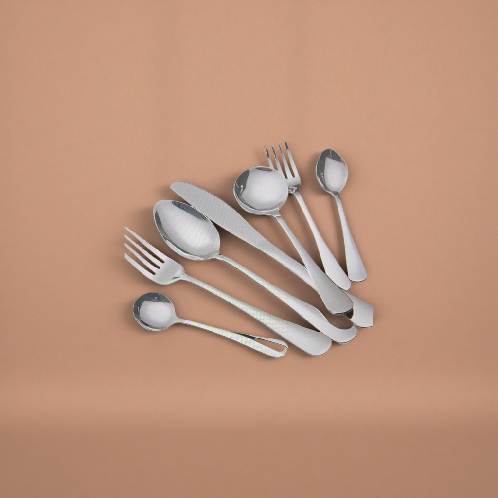 Stainless steel tableware set, three-piece knife, fork and spoon set, home, portable, travel, simple style details Picture