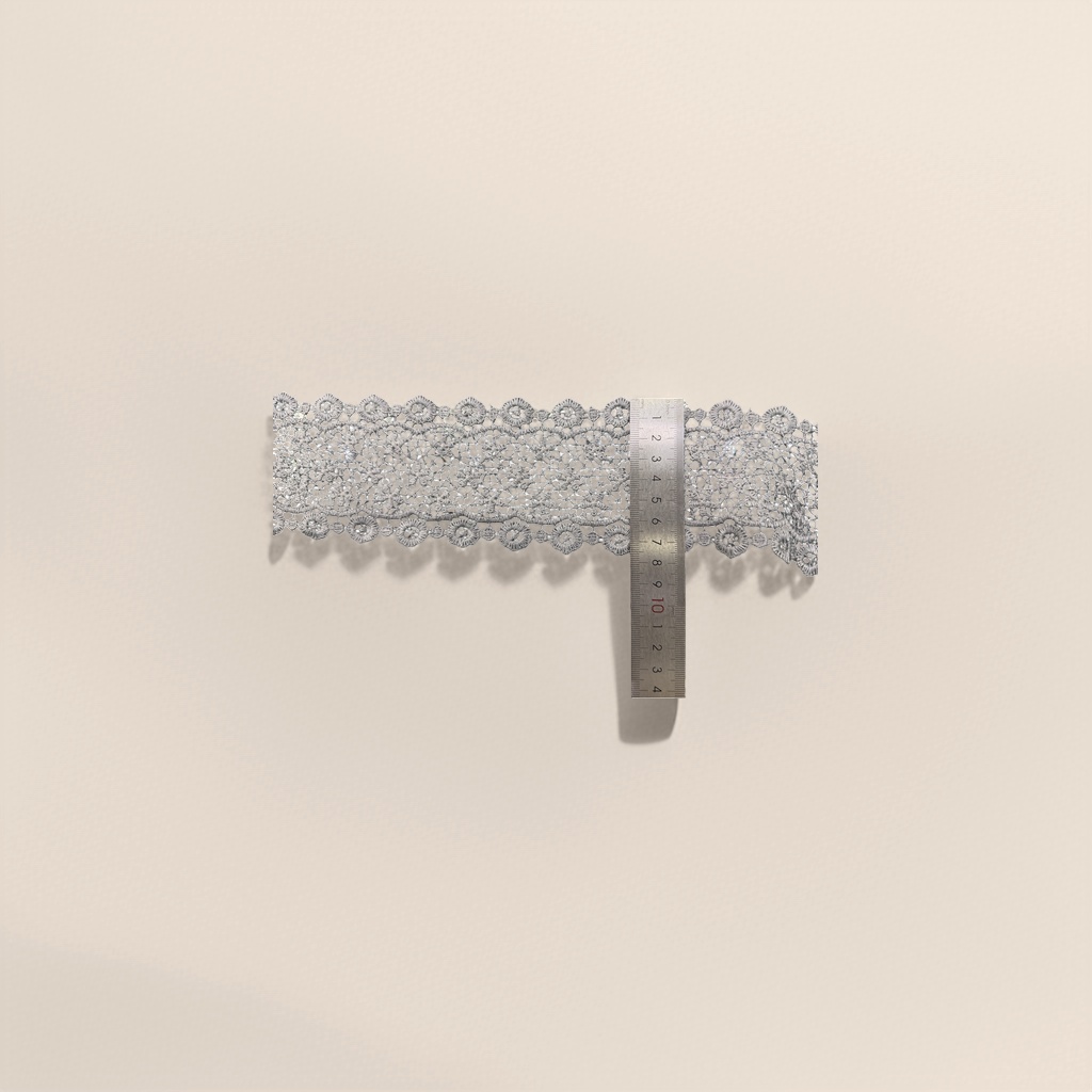 Grey lace trim decorative fabric, DIY clothing and home sewing accessories details Picture