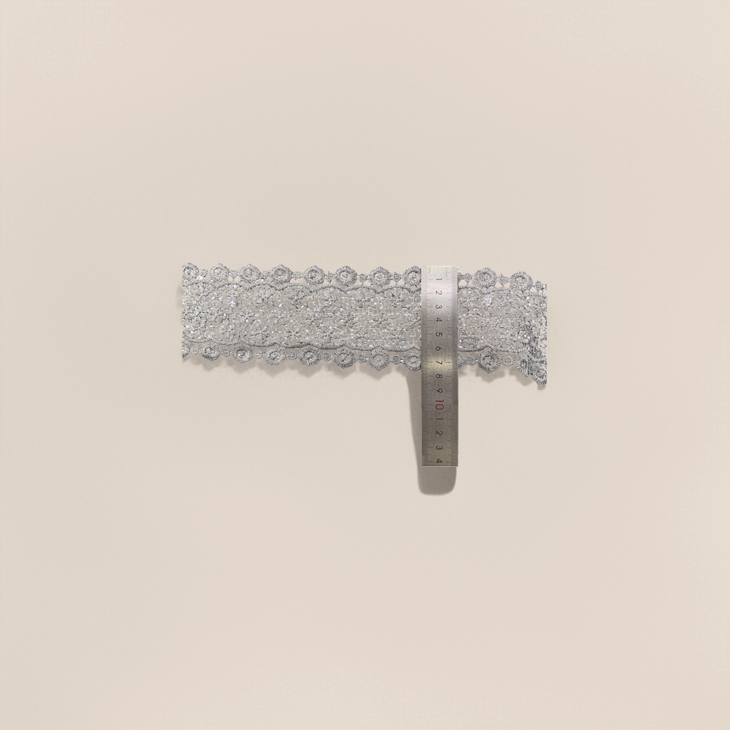 Grey lace trim decorative fabric, DIY clothing and home sewing accessories Specification image