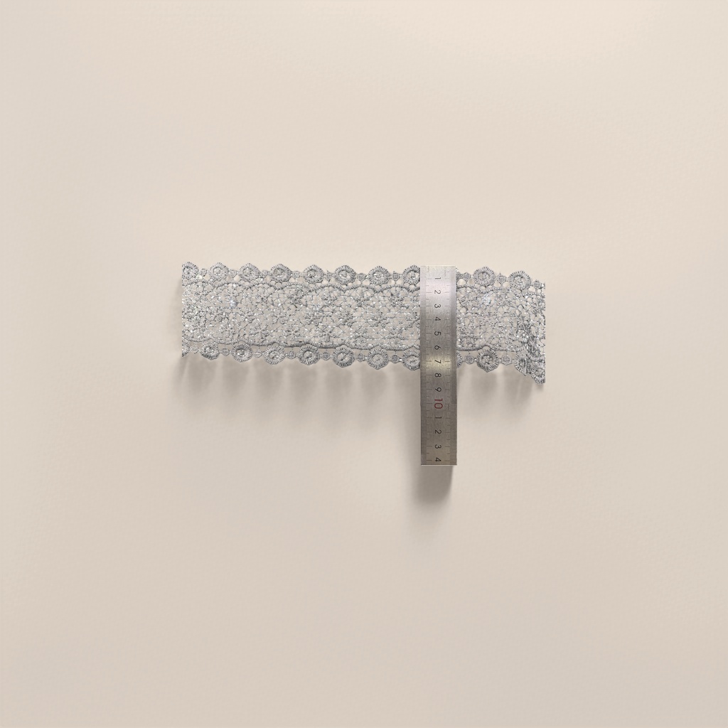 Grey lace trim decorative fabric, DIY clothing and home sewing accessories