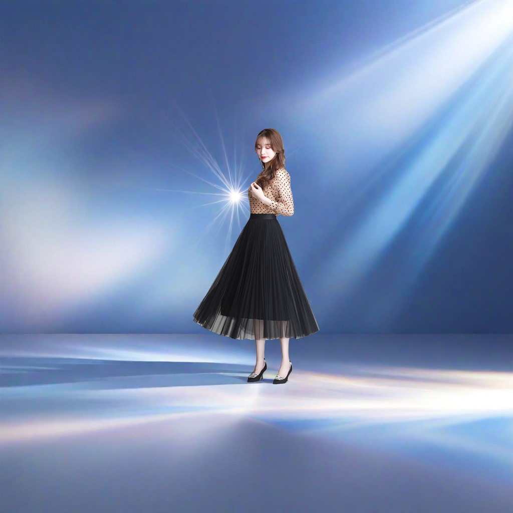 A black pleated skirt for women Specification image