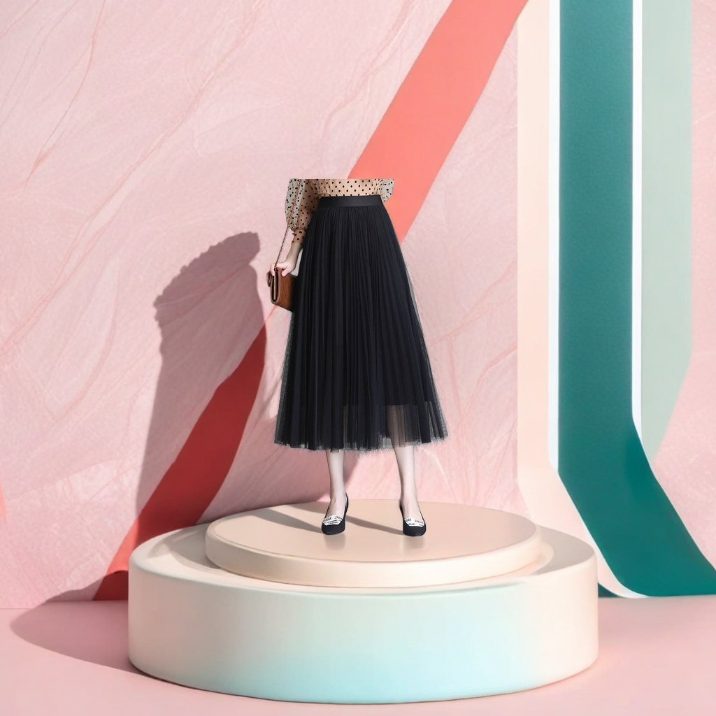 A black pleated skirt for women Application Scenario