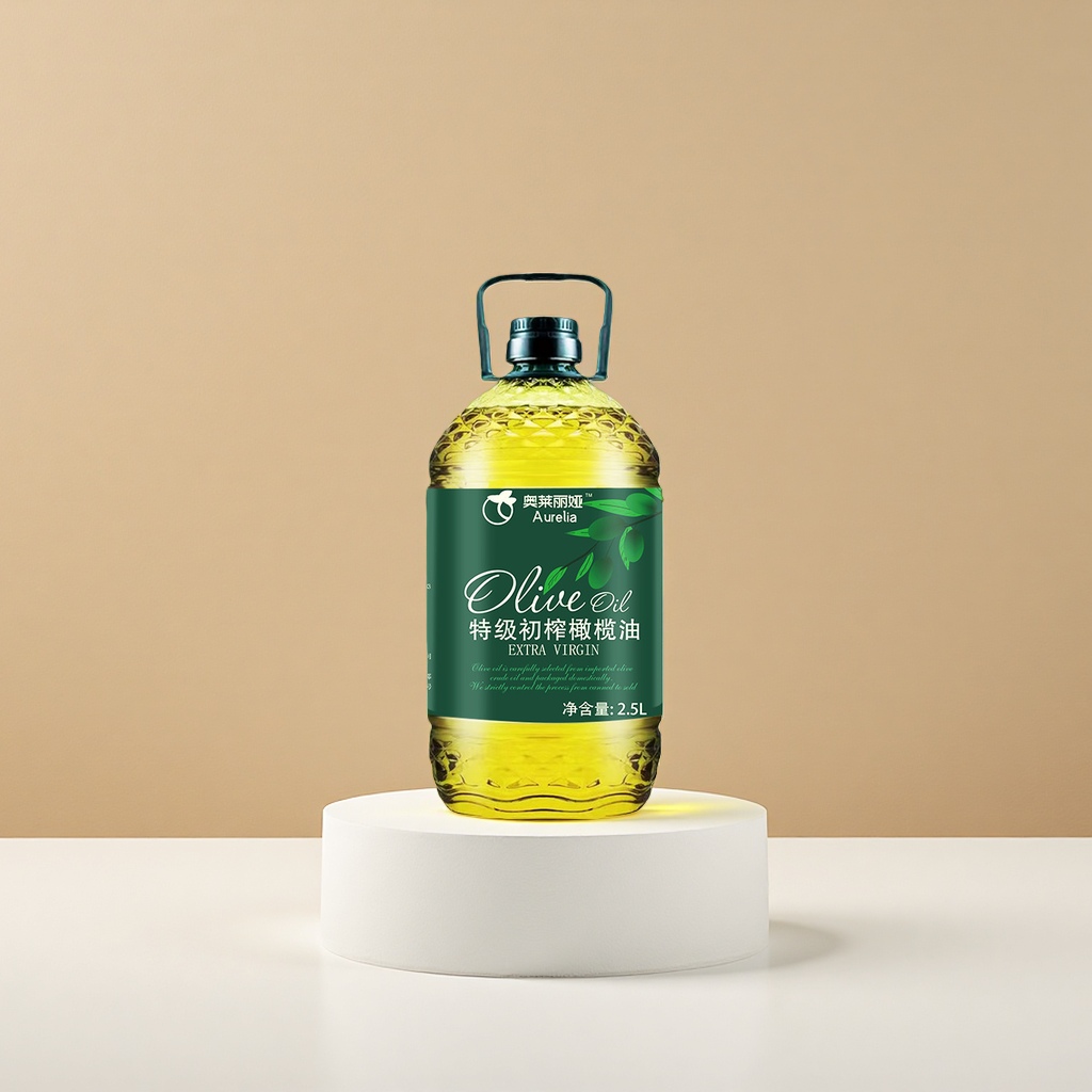 Imported bottled extra virgin olive oil for Mediterranean-style cold dishes and cooking details Picture