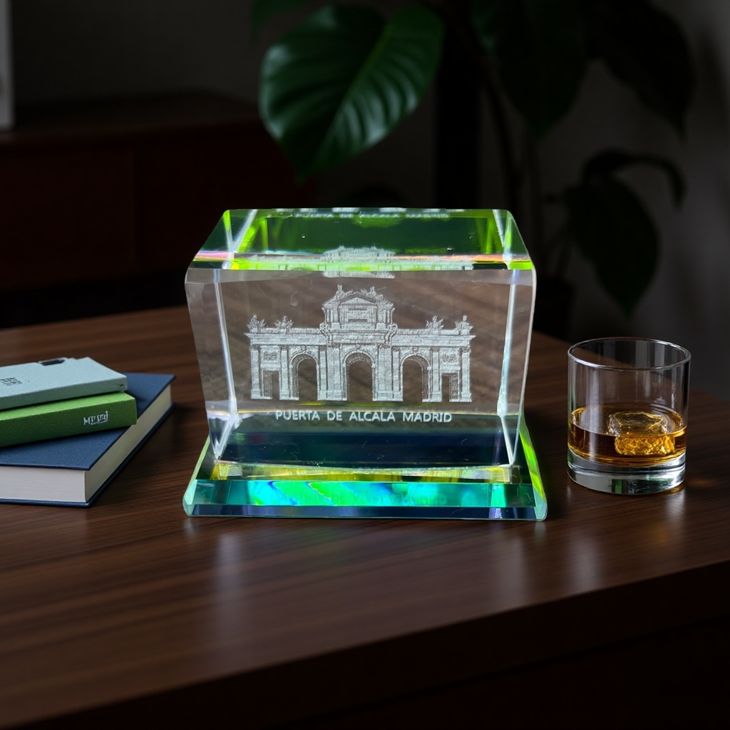 Crystal souvenirs of the Alcala Gate, architectural carvings and ornaments, collection gifts details Picture
