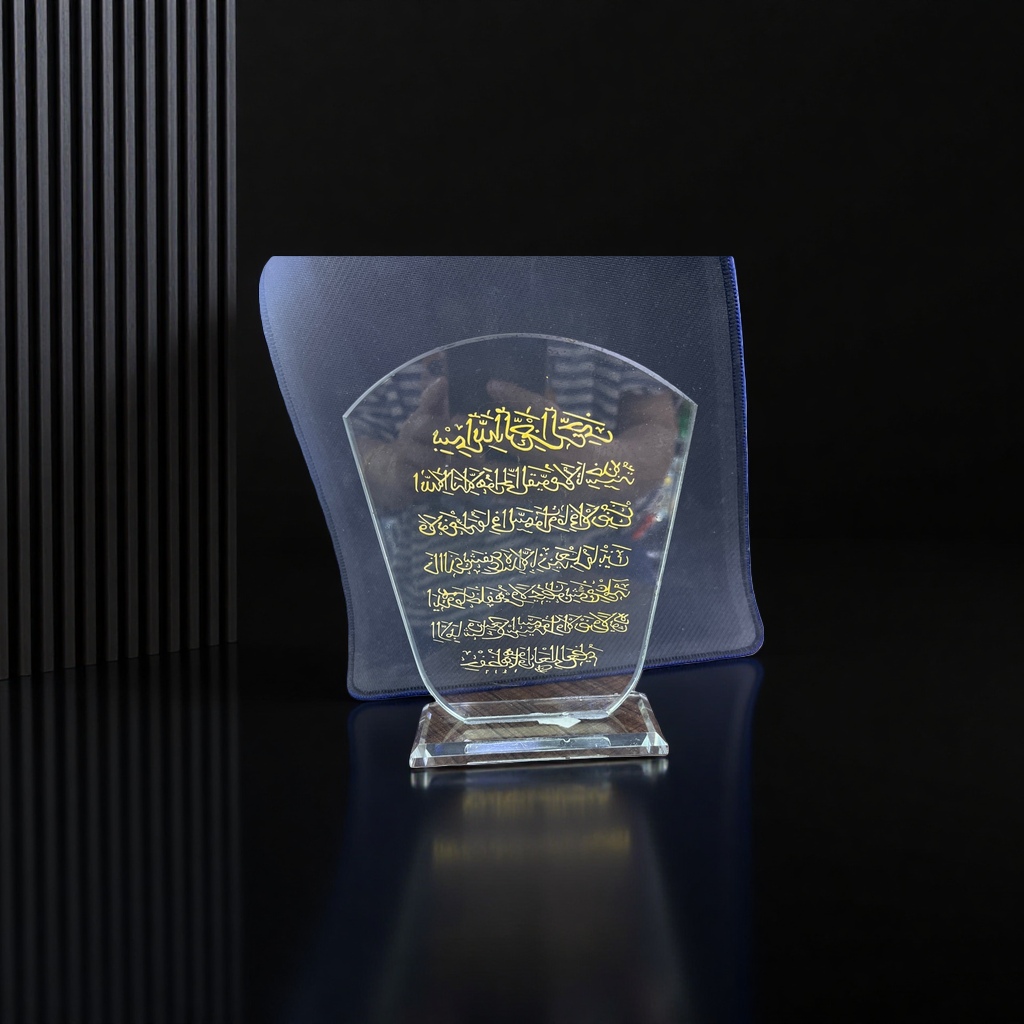 Transparent crystal glass Arabic decorative plates, MEDALS, home doorplates, wall hangings, simple and modern Specification image