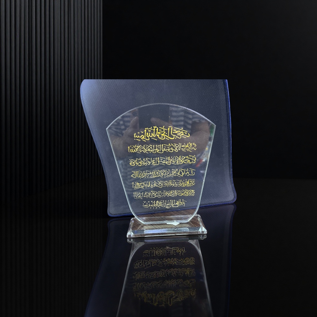 Transparent crystal glass Arabic decorative plates, MEDALS, home doorplates, wall hangings, simple and modern details Picture