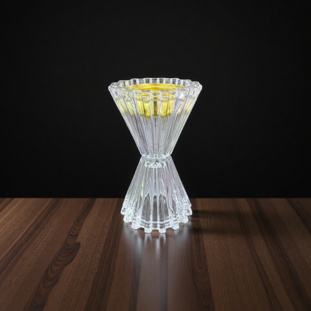 Transparent crystal glass candlesticks are simple and modern home decoration items with high borosilicate heat resistance details Picture