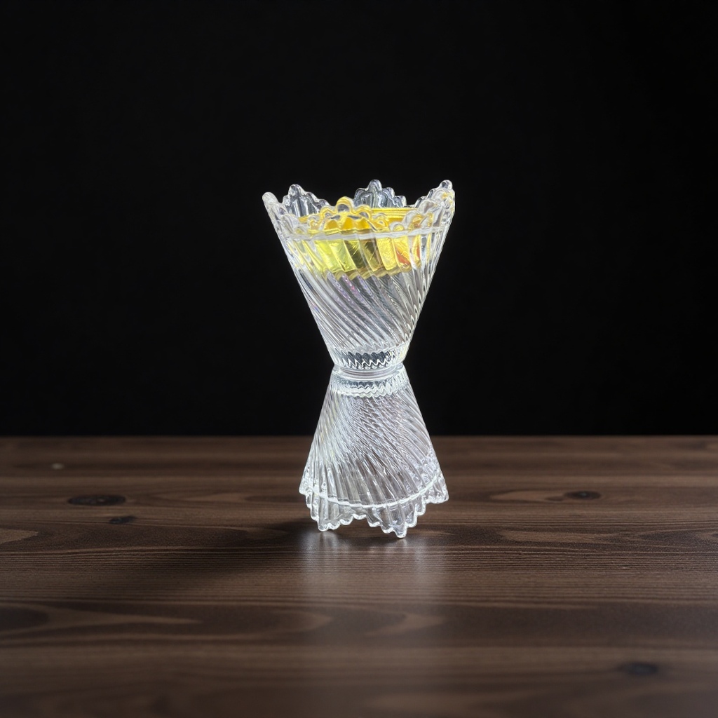 Transparent glass candlestick, simple and modern home decoration, candle stand, desktop ornament, European and American style crystal glass candlestick