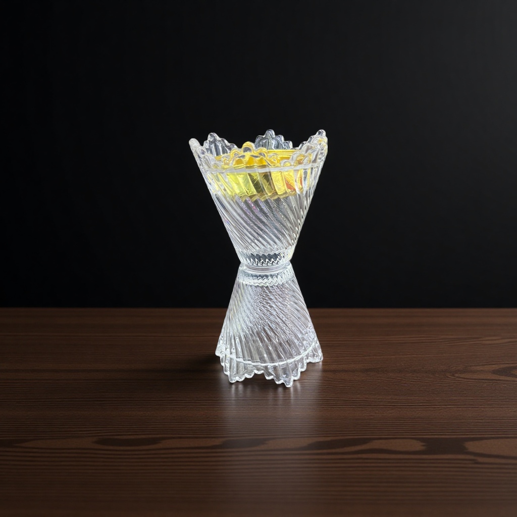Transparent glass candlestick, simple and modern home decoration, candle stand, desktop ornament, European and American style crystal glass candlestick Specification image