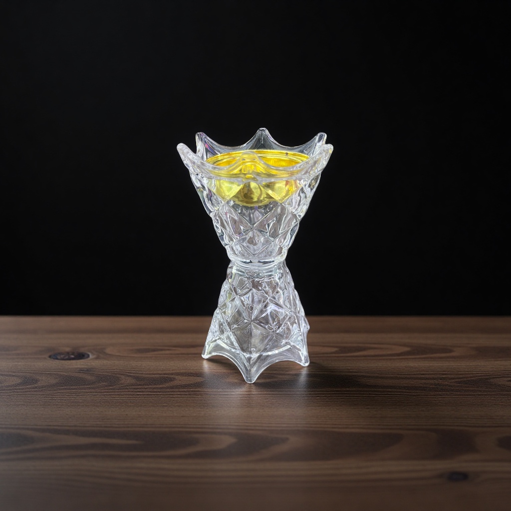 Transparent glass candlestick is a simple and modern home decoration item with a tall candle stand