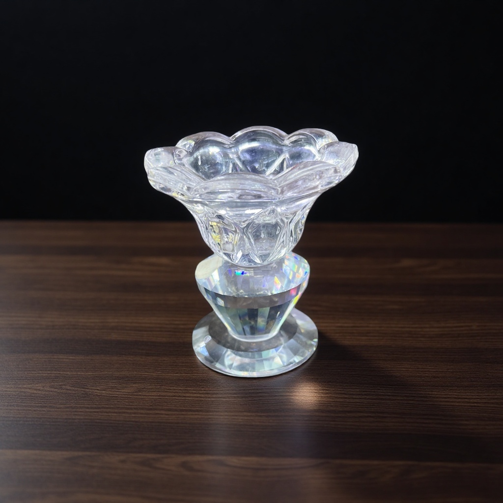 Transparent crystal flower-shaped candlesticks, home decoration ornaments, candle holders, creative gifts Specification image