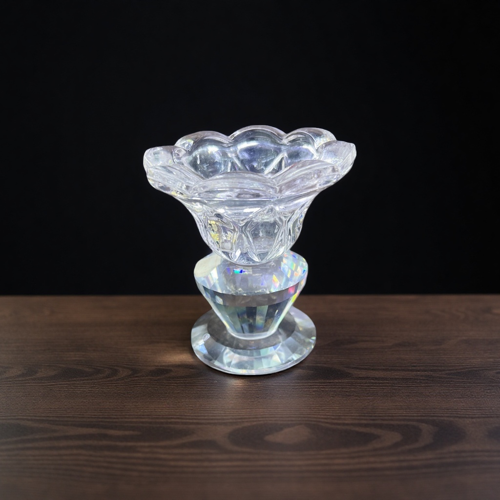 Transparent crystal flower-shaped candlesticks, home decoration ornaments, candle holders, creative gifts